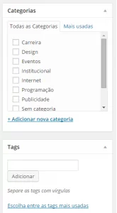 categorias e tags